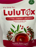 LULUTOX Detox Tea – Peach Flavor | Dandelion & Ginseng | 28 Servings